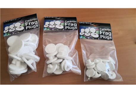 Sáček 12 ks keramický podklad pro lepení korálů Ceramic Frag Plugs 40 mm
